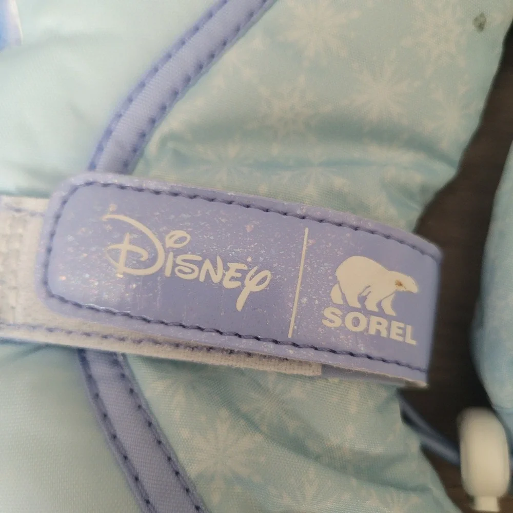 Sorel Snow Boots Kids Size 4 Blue Disney Frozen Elsa Flurry Waterproof Winter
